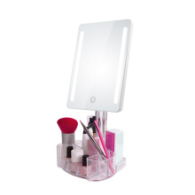 Beleuchteter Make-up-Spiegel mit Organizer Aufbewahrungsbox